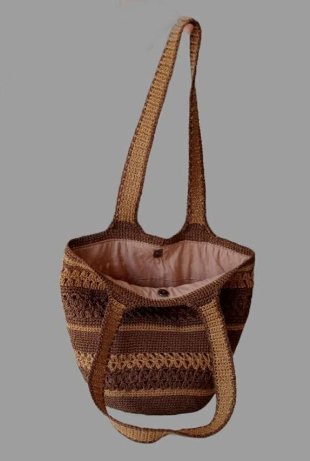 HandMade yazlık kadın tarçın rengi omuz çantası