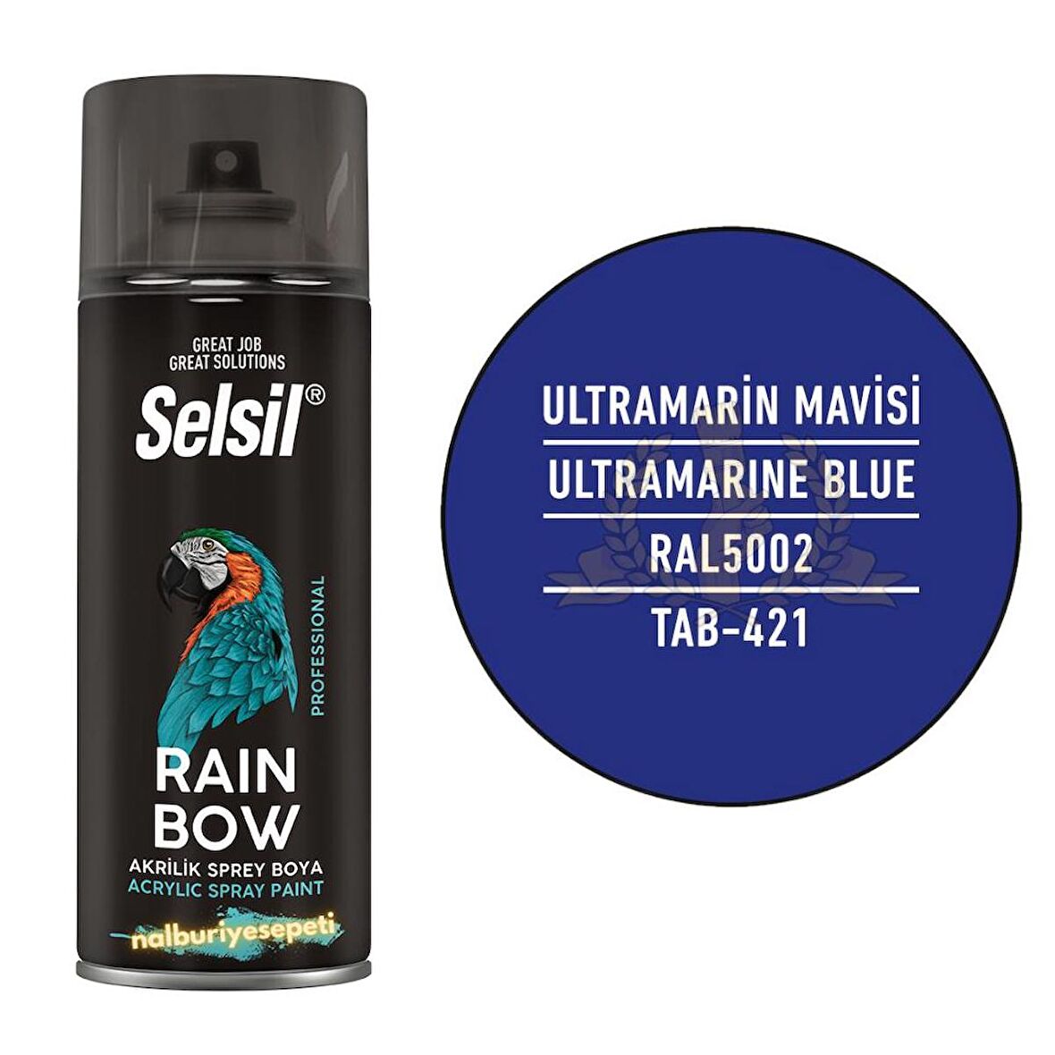 Selsil Rainbow Akrilik Sprey Boya ULTRAMARİN MAVİ 400 ml. - RAL5002