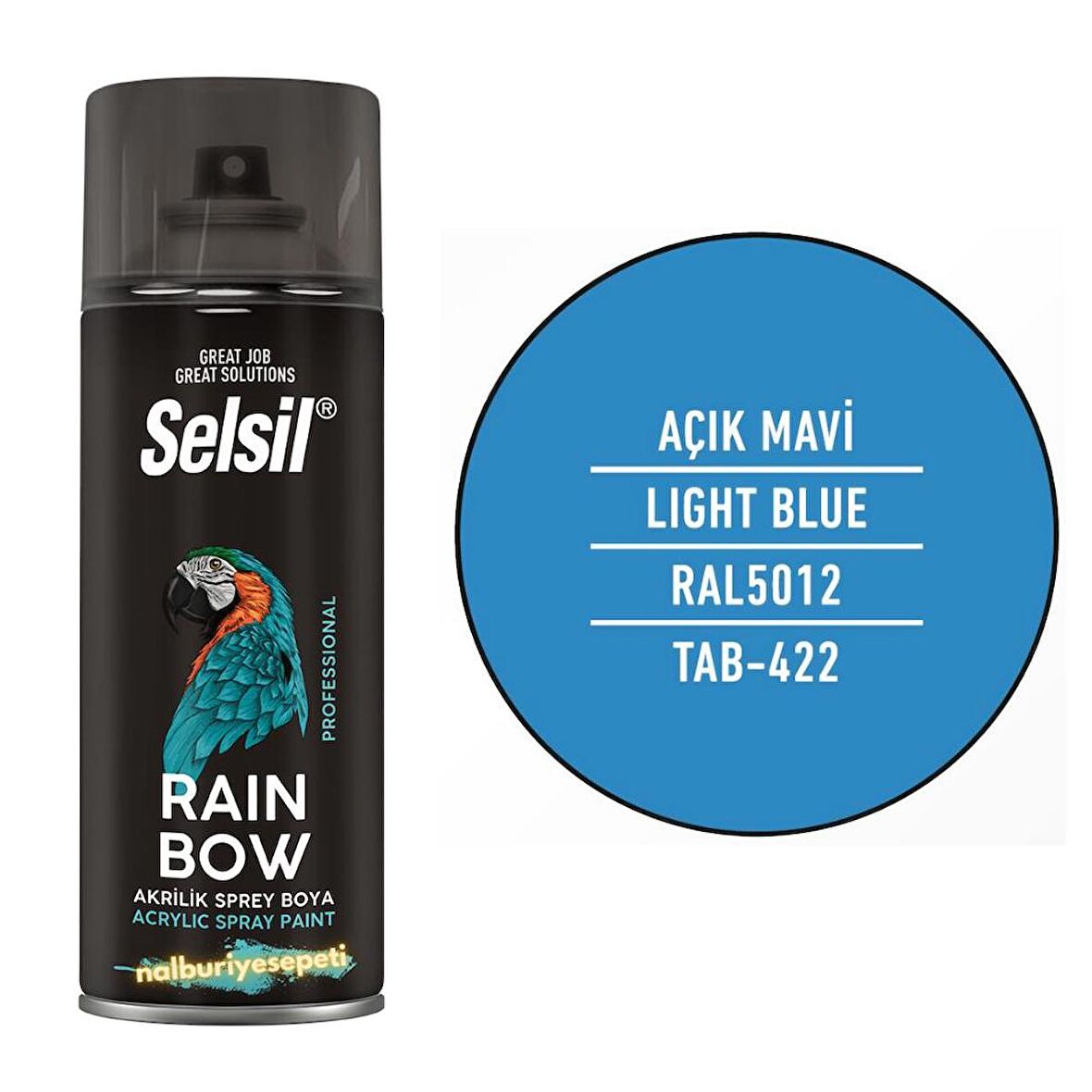 Selsil Rainbow Akrilik Sprey Boya AÇIK MAVİ 400 ml. - RAL5012