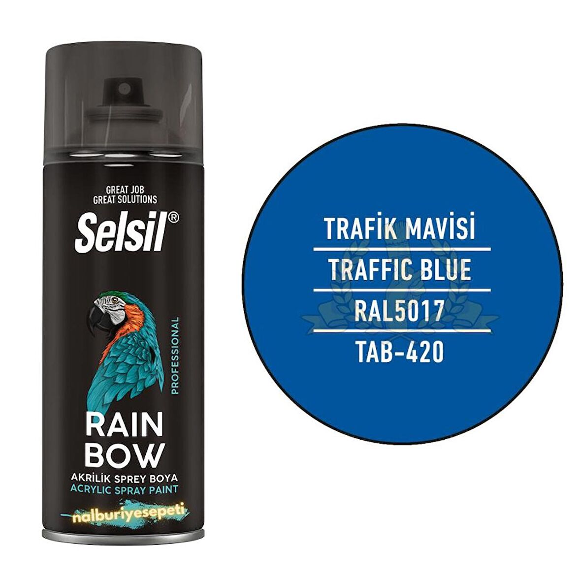 Selsil Rainbow Akrilik Sprey Boya TRAFİK MAVİ 400 ml. - RAL5017