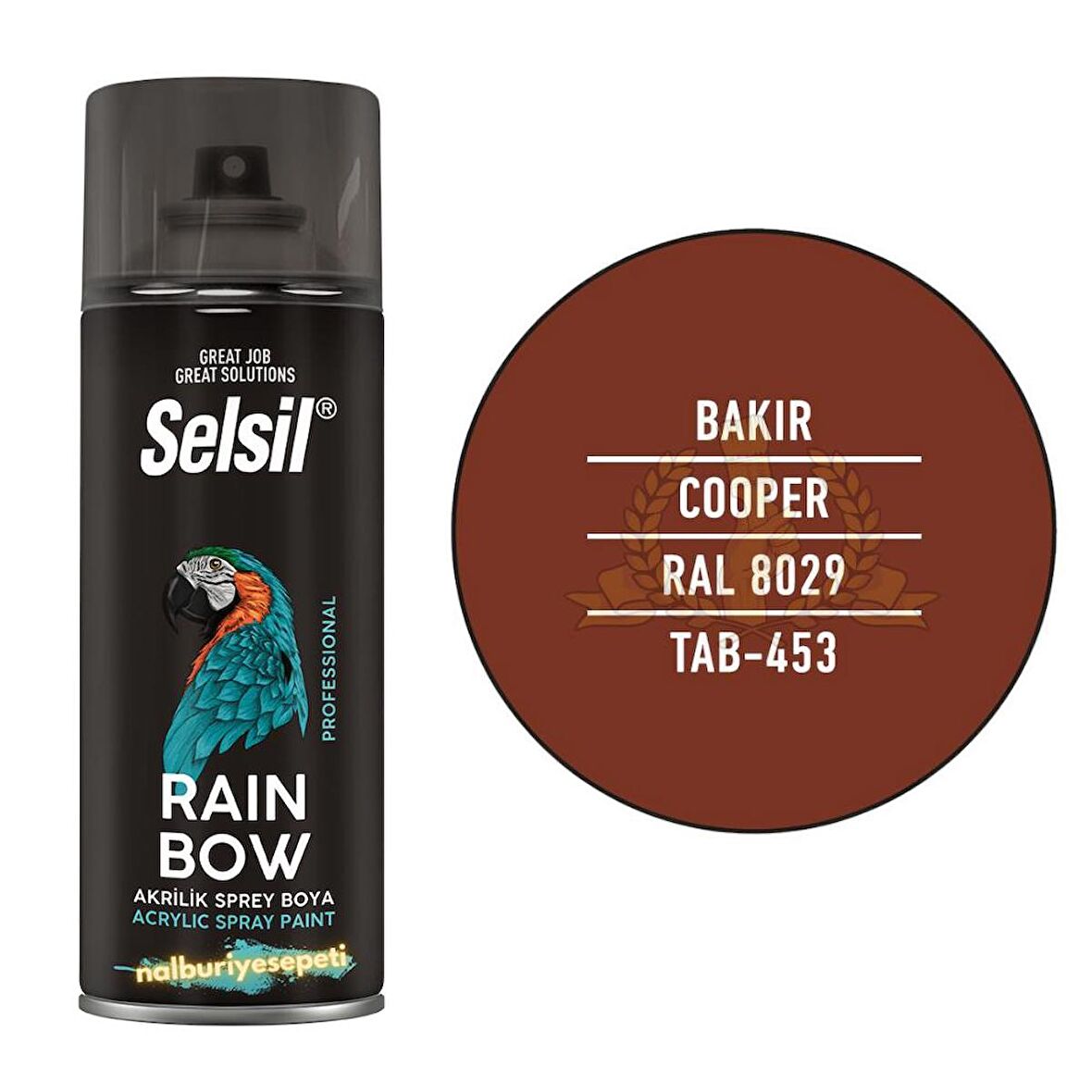 Selsil Rainbow Akrilik Sprey Boya BAKIR 400 ml. - RAL8029