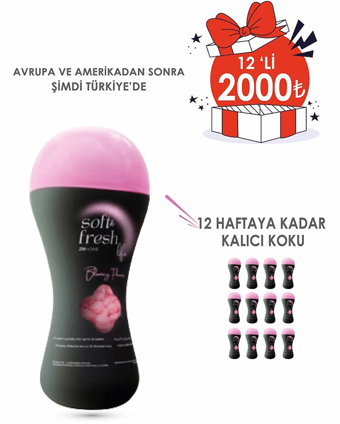 Soft&Fresh Life Granül Çamaşır Parfümü & Boncuk Yumuşatıcı 12'Lİ ÇİÇEK AÇAN ÇİÇEKLER