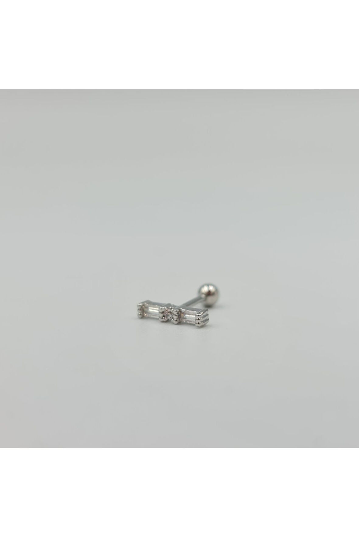 Cerrahi Çelik Taşlı Baget Küpe Tragus Helix Kıkırdak Piercing