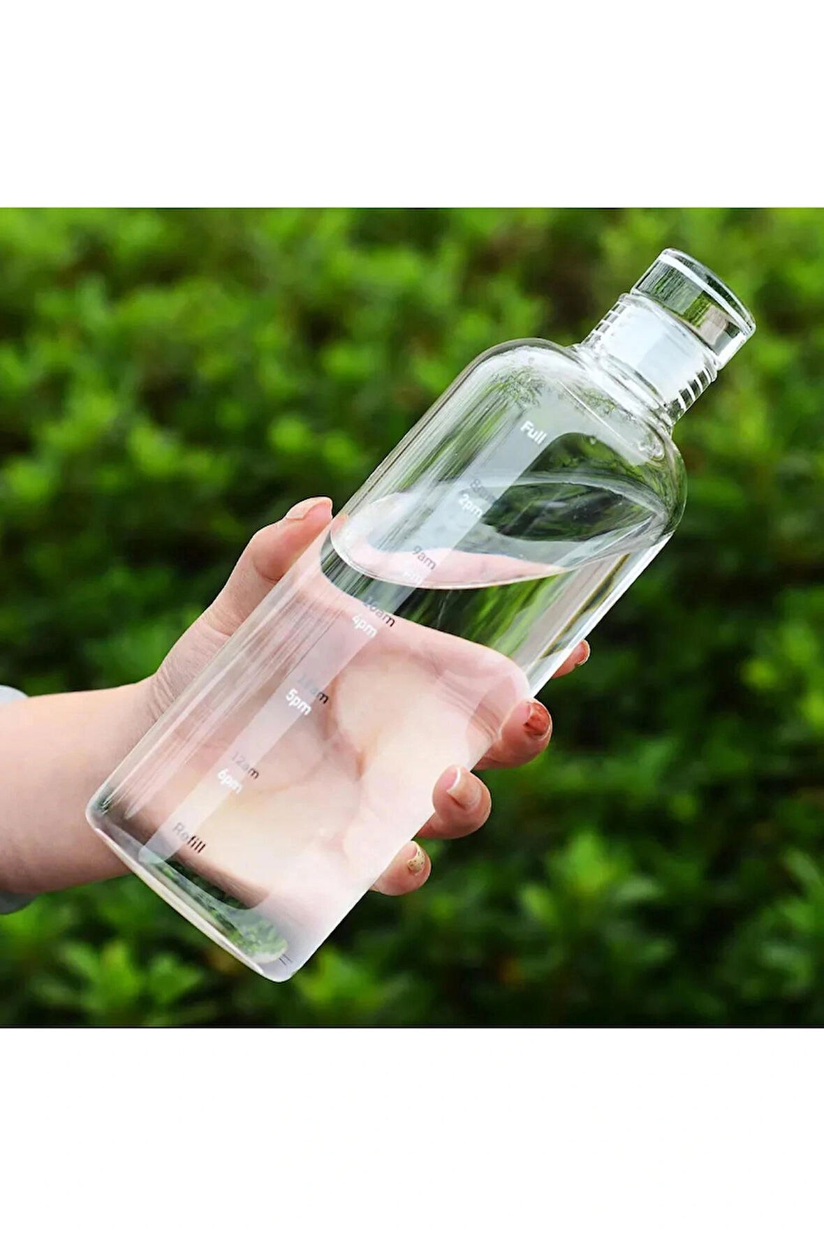 Sağlıklı Cam Su Şişesi 500ml Motivasyonlu Sızdırmaz Matara Suluk Borosilikat Cam