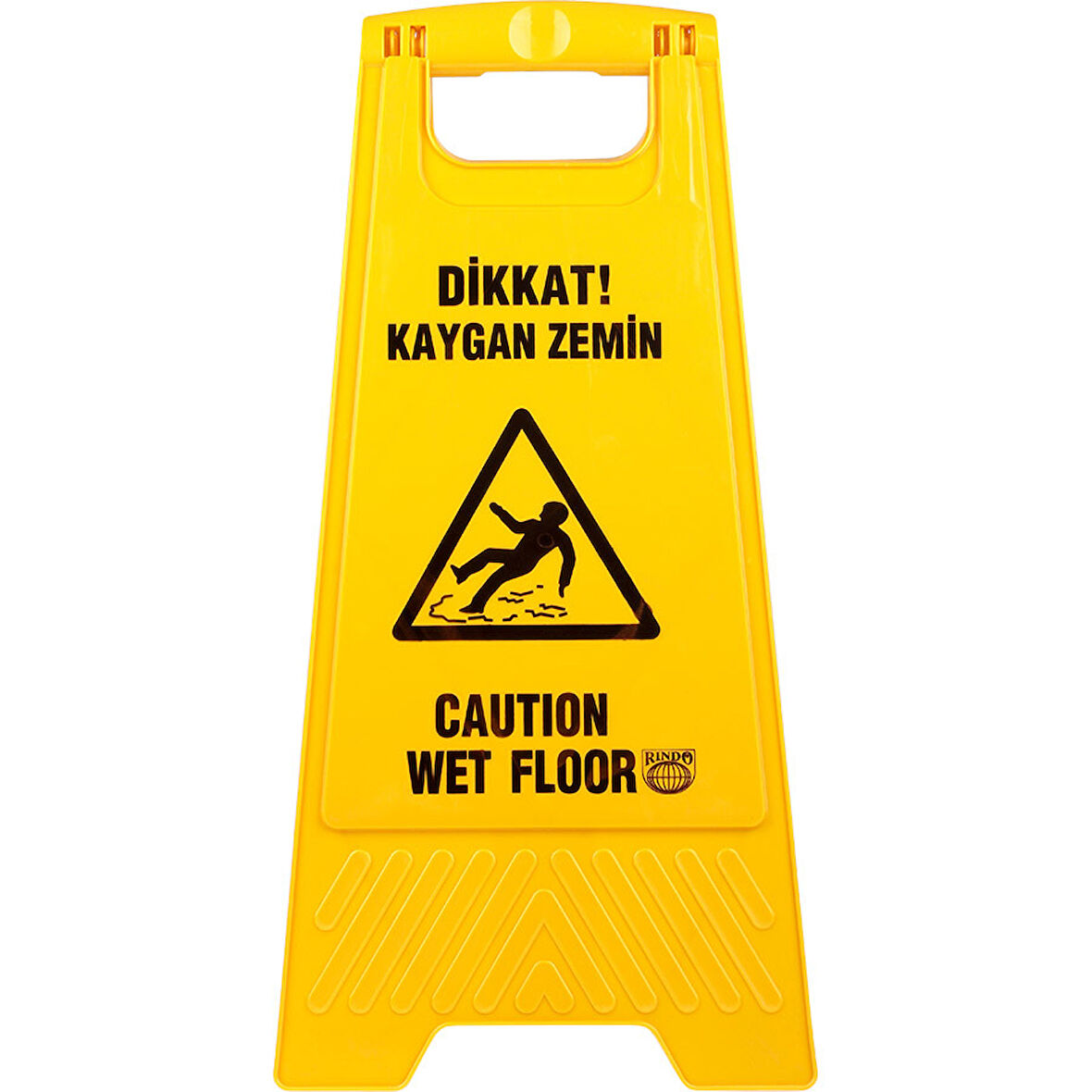 Üçtem Rindo İş Güvenliği Dikkat Kaygan Zemin Uyarı ve Yönlendirme Levhası -Sarı-33x63 Cm-Kaliteli