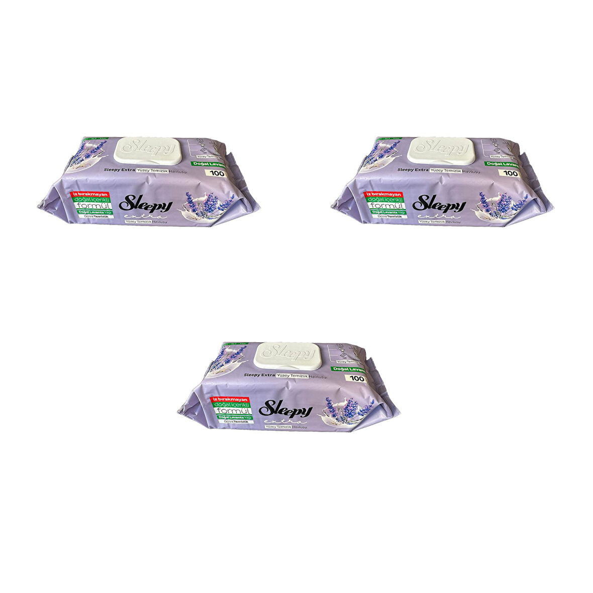 Sleepy Extra Doğal Lavanta Özlü Islak Yüzey Temizlik Havlusu - 100'lü 3 Paket