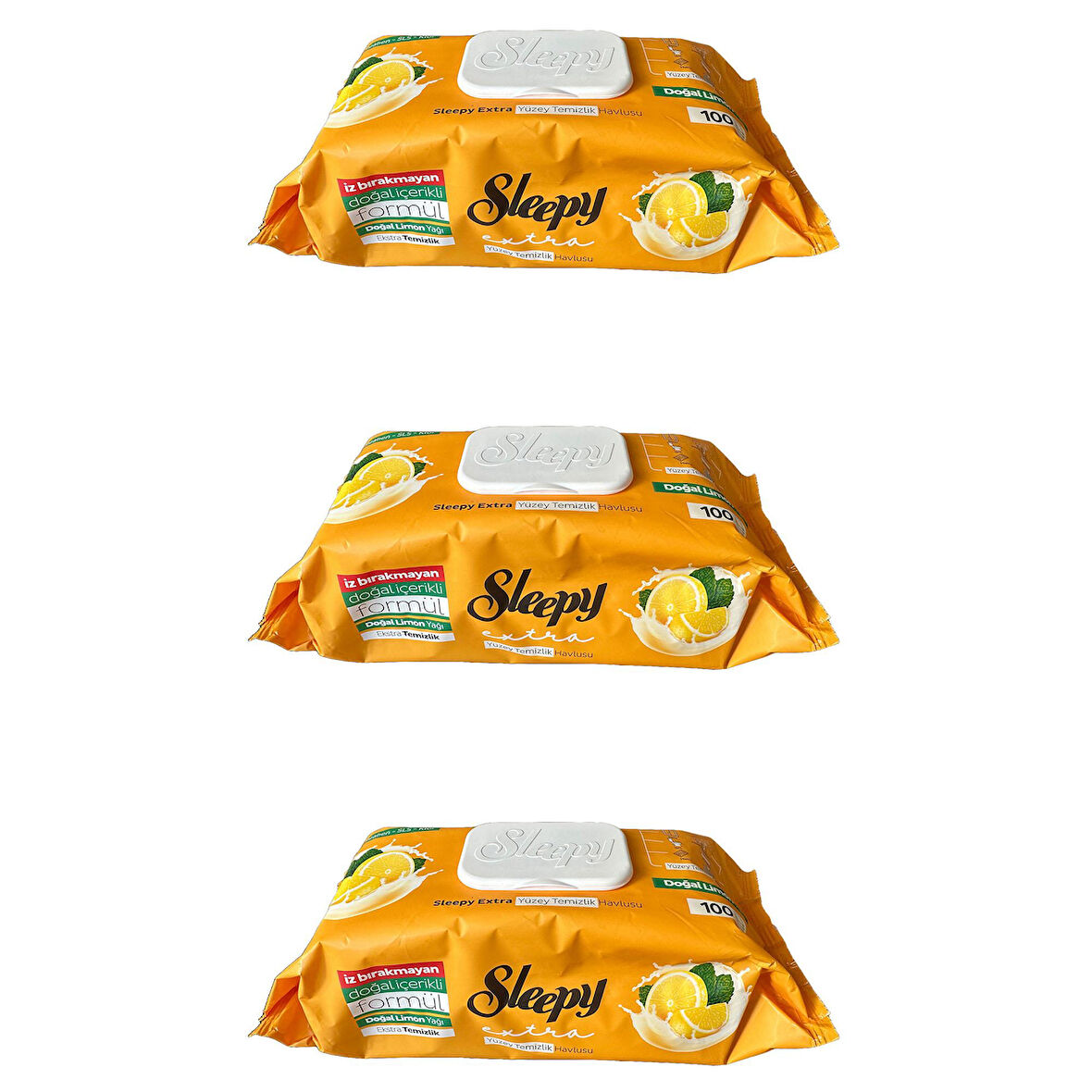 Sleepy Extra Doğal Limon Yağı Özlü Islak Yüzey Temizlik Havlusu - 100'lü 3 Paket