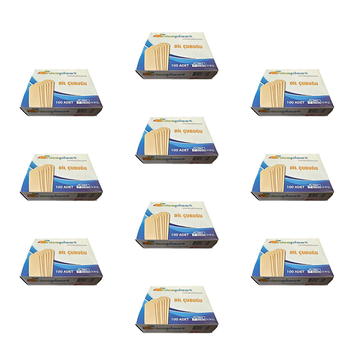 Niceplast Dil Çubuğu Ahşap Maket Çubukları 2 x 14 Cm. - 50 Adetlik 10 Paket