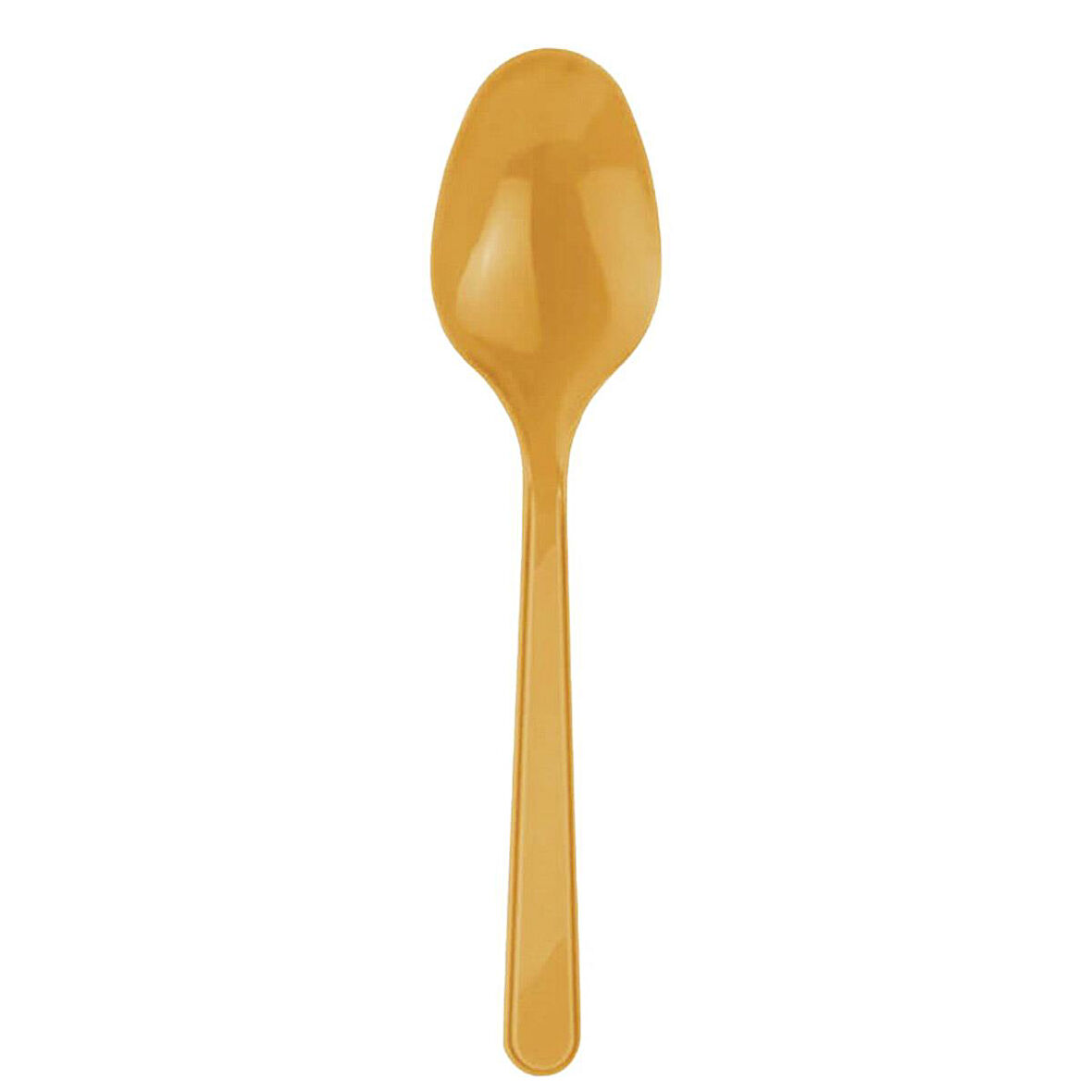 Plastik Lüx Altın Renk Kaşık - Parti Davet Piknik Çorba Yemek Kaşığı - 18 Cm. - 75 Adet