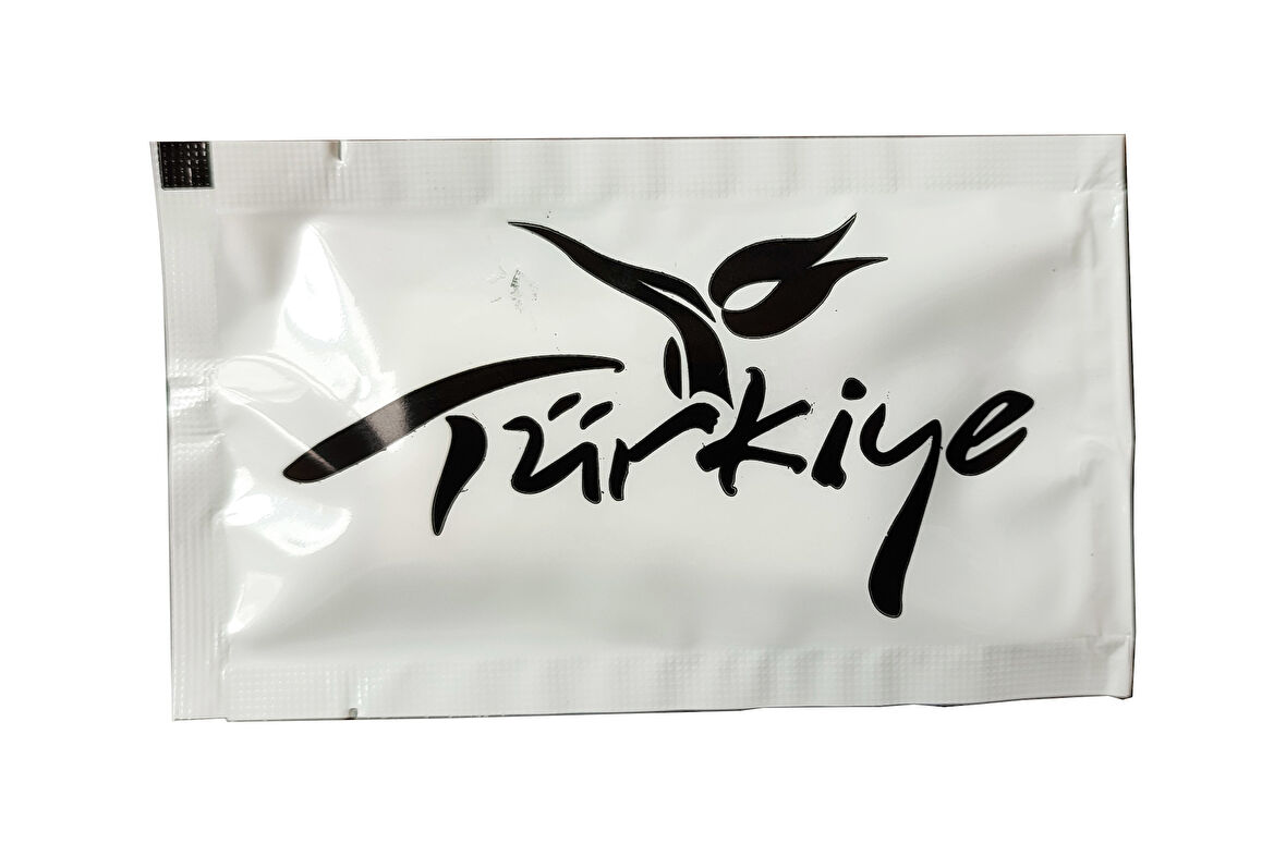 Tek Kullanımlık Otel Islak Mendil Paket / 6x10 Cm. / Türkiye Yazılı Baskılı Poşet / 100 Adetlik Paket