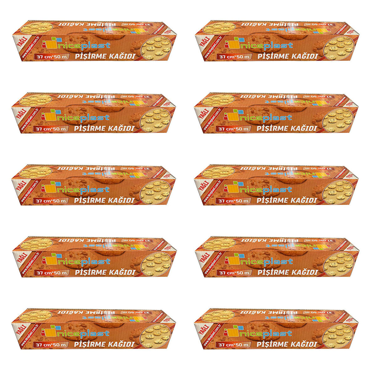 Niceplast Kesimsiz Yağlı Fırın Pişirme Kağıdı - 37 Cm. x 50 Metre - 10 Paket