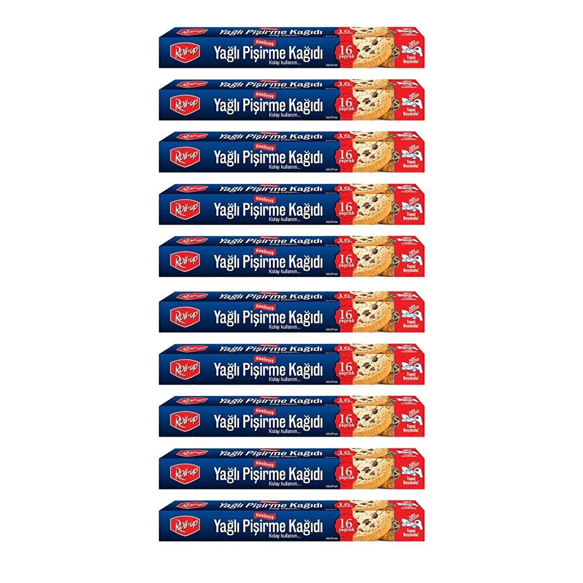 Roll-Up Yağlı Fırın Tepsi Pişirme Kızartma Kağıdı - 37x42 Cm. - 16 Yaprak - 10 Kutu