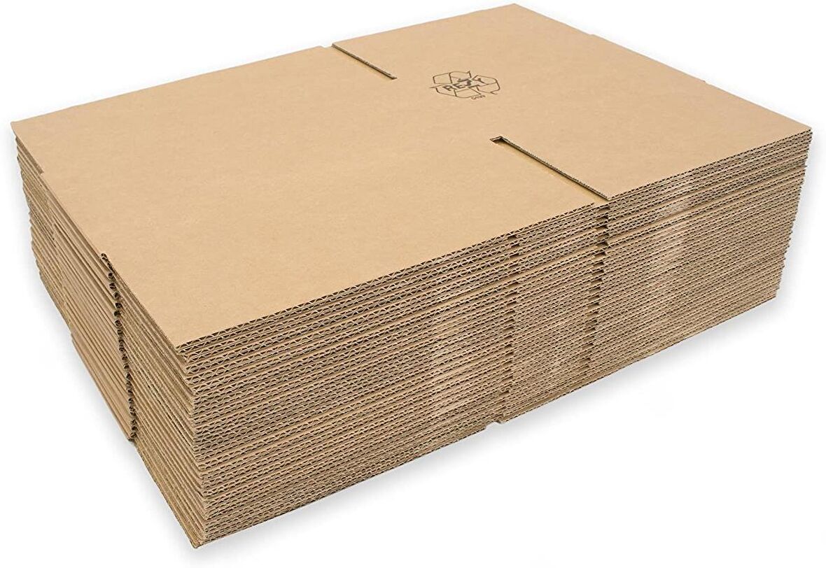 Baskısız Oluklu Kraft Karton Kargo Taşınma Depolama Kolisi - 30x40x35 Cm. - 10 Adetlik 10 Paket