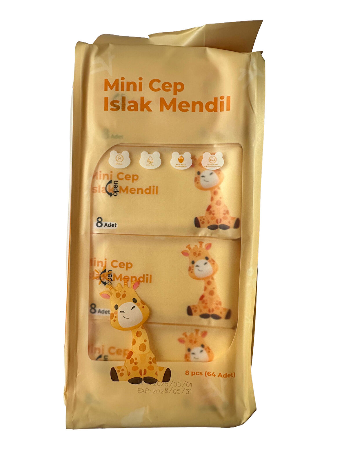 Baysa Mini Islak Cep Mendili - 8 Adetlik 8 Paket - 64 Adet