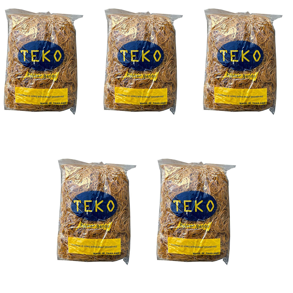 Teko AAA Kauçuk Ambalaj Paketleme Lastiği - Çap : 70 mm. Kalınlık:1,5 mm - 1000 Gr.lık 5 Paket