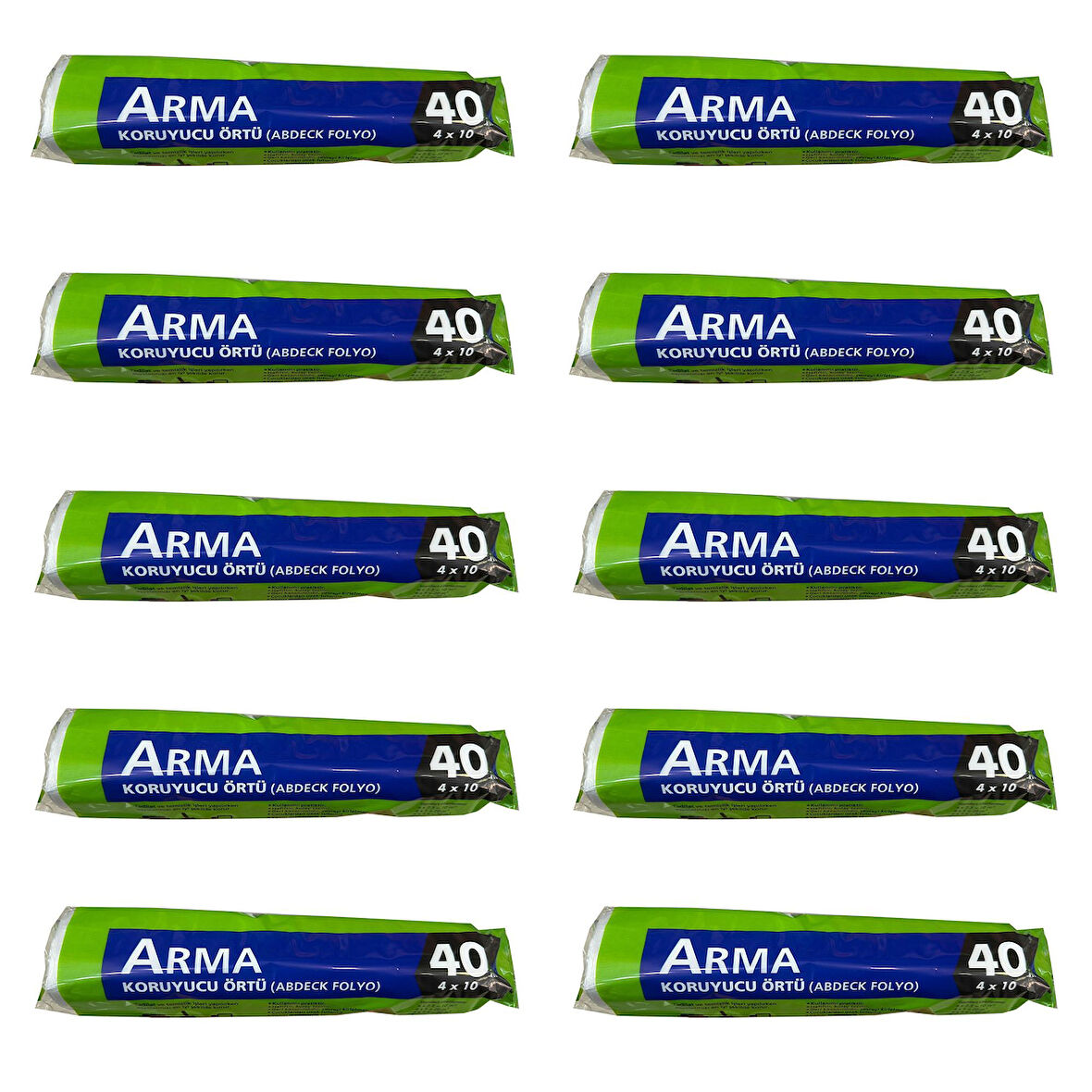 Arma Naylon Tadilat Boya Koruyucu Örtü Poşet Folyo - 4x10 Metre - 40 m2 - 10 Paket