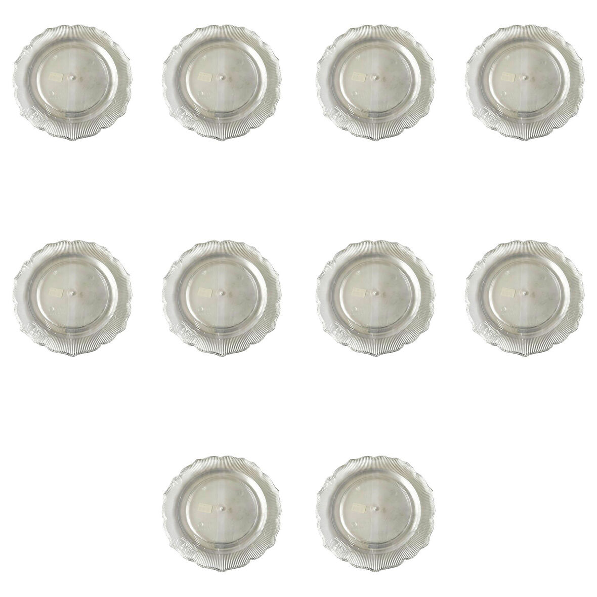Plastik Sert Mika Şeffaf Tabak - Parti Sunum Yemek Tabağı - Yuvarlak - 26 Cm. - 6 Adetlik 10 Paket