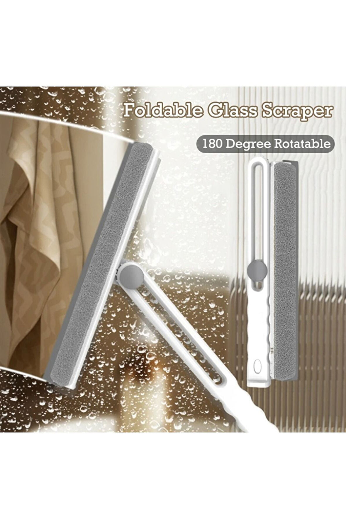 Katlanır cam temizleme fırçası silikon çekçekli sünger fırçalı çekpaslı camsil