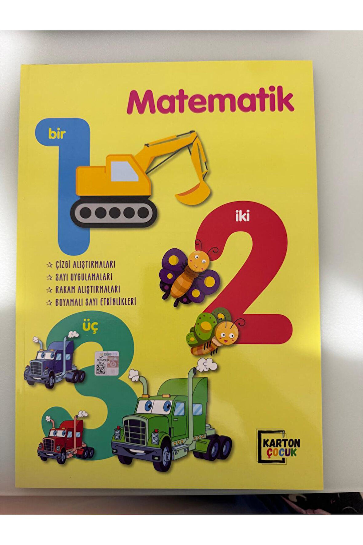 Karton Çocuk Eğitici Öğretici Çizgi Sayı Rakam Aktivite ve Boyama Kitabı