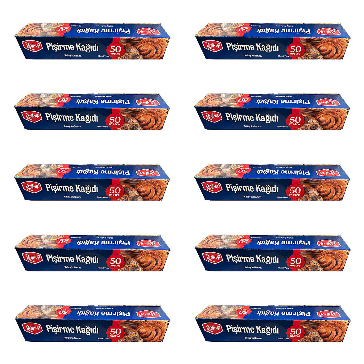 Roll-Up Beyaz Yağlı Fırın Tepsi Pişirme Kızartma Kağıdı - 37 Cm. x 50 Metre - 10 Adet