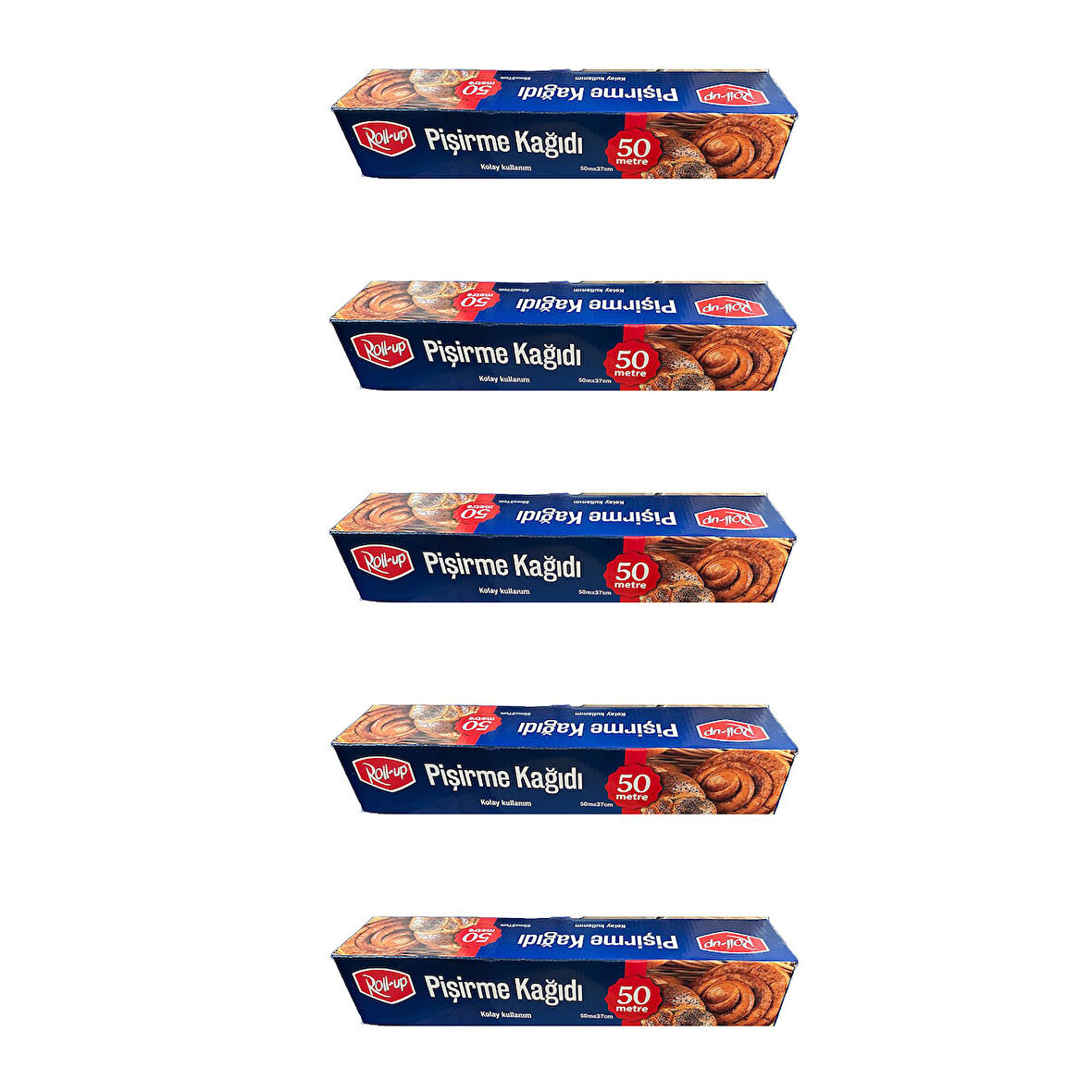 Roll-Up Beyaz Yağlı Fırın Tepsi Pişirme Kızartma Kağıdı - 37 Cm. x 50 Metre - 5 Adet