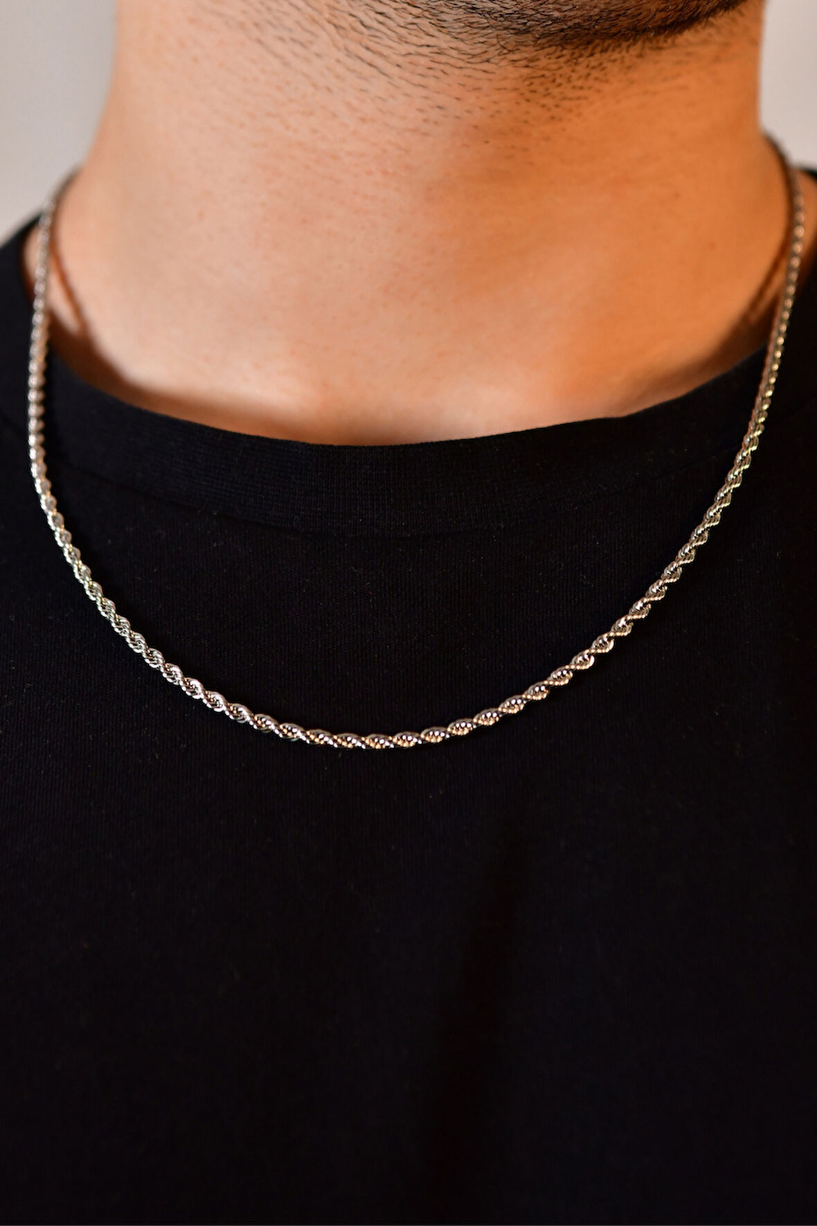 Burgu Model Unisex Çelik Zincir Kolye 3 Mm