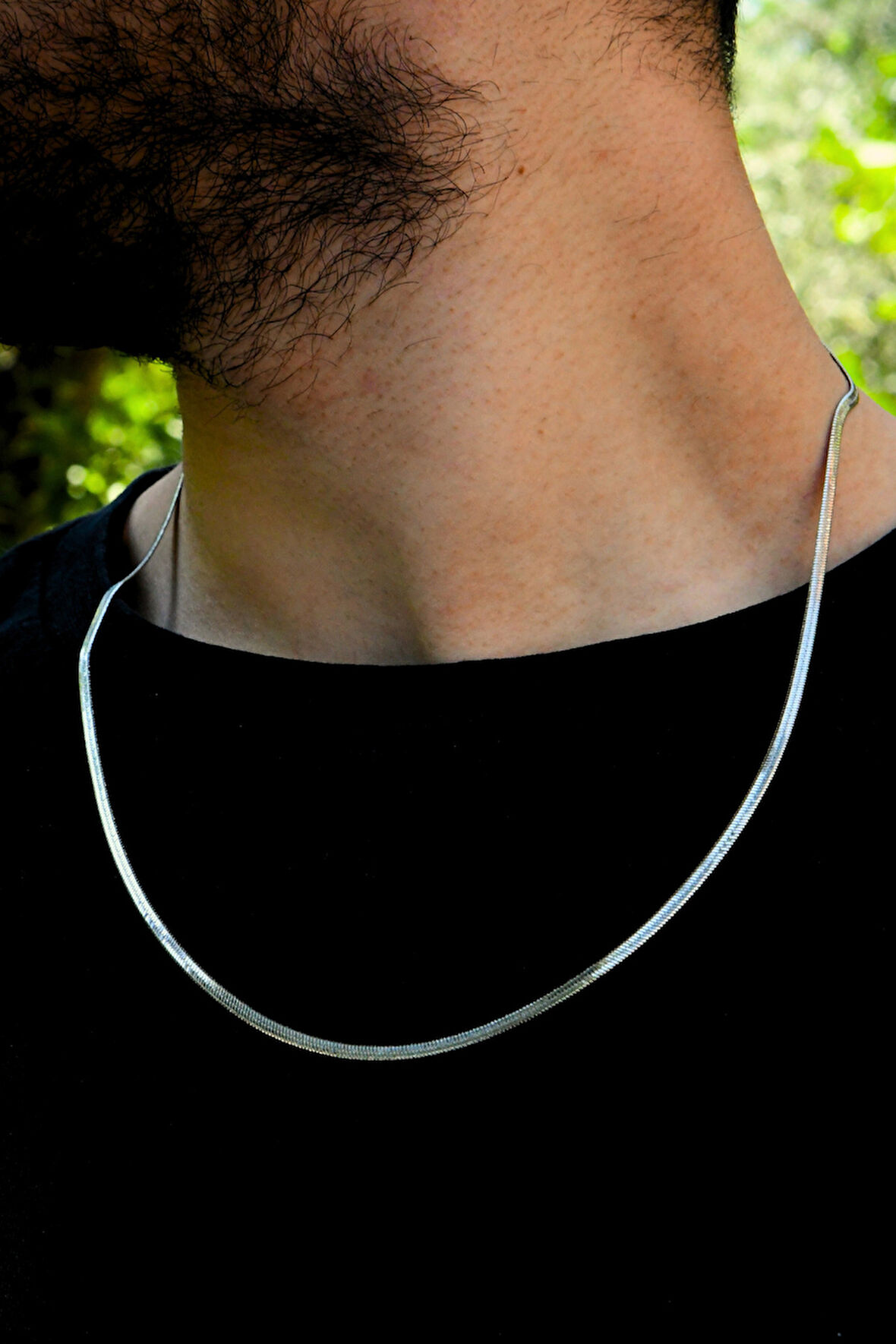 İtalyan Ezme Model Unisex Çelik Zincir Kolye 3 Mm