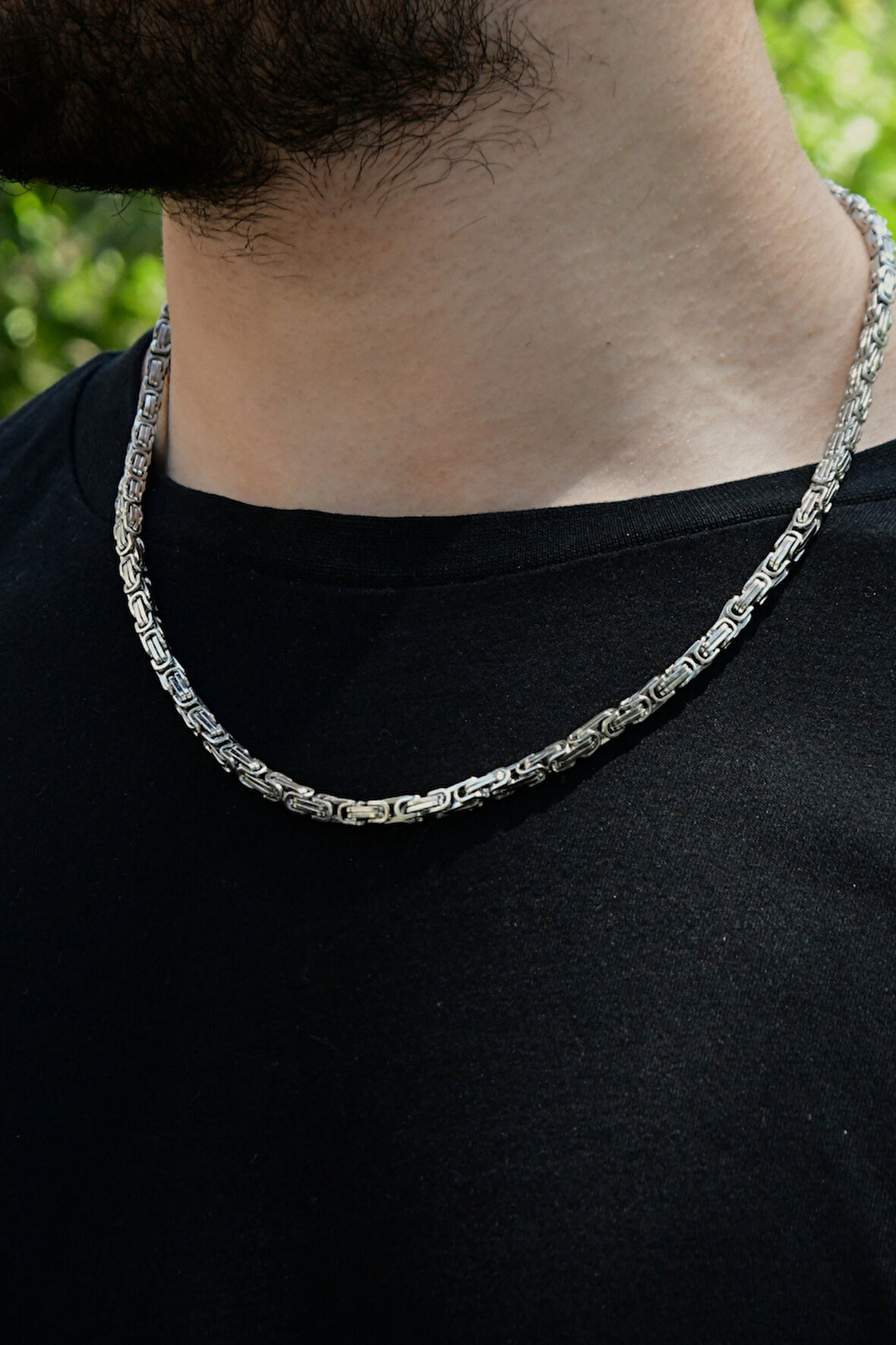 Kral Model Erkek Çelik Zincir Kolye 5 mm