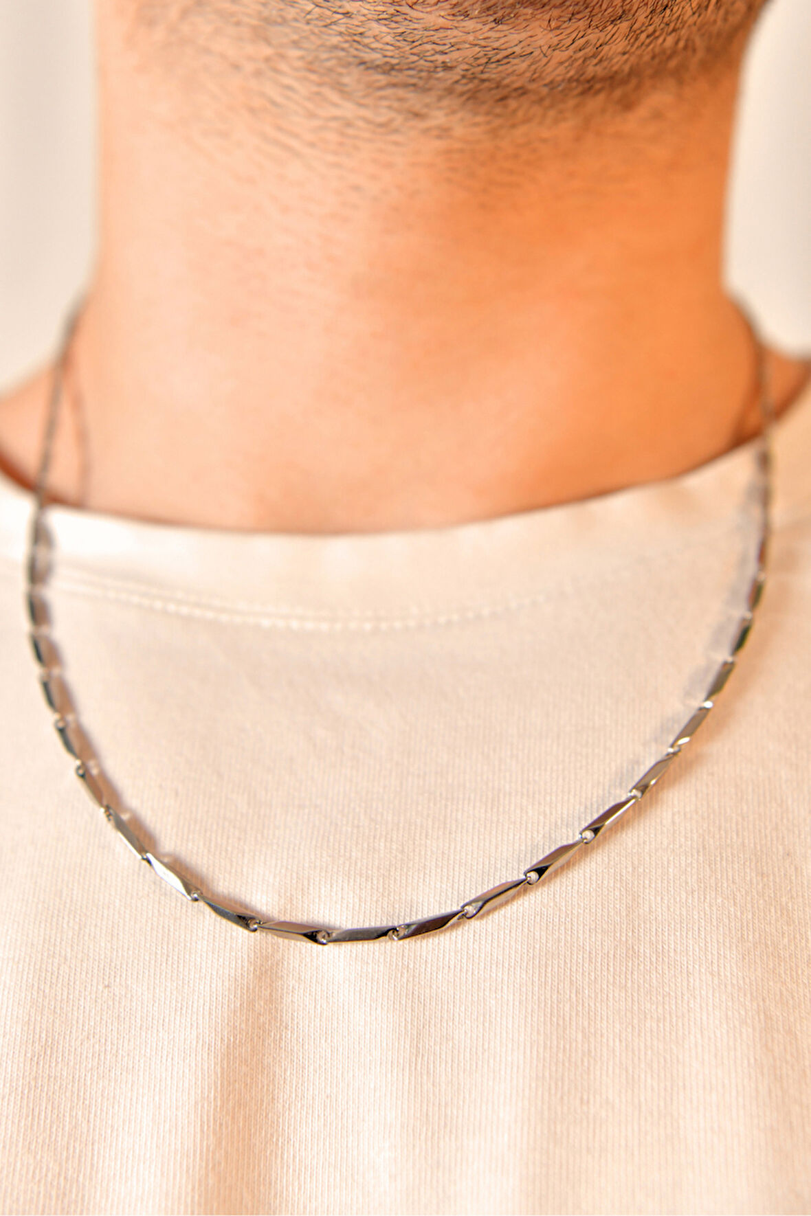 Kibrit Model Unisex Çelik Zincir Kolye 2 mm