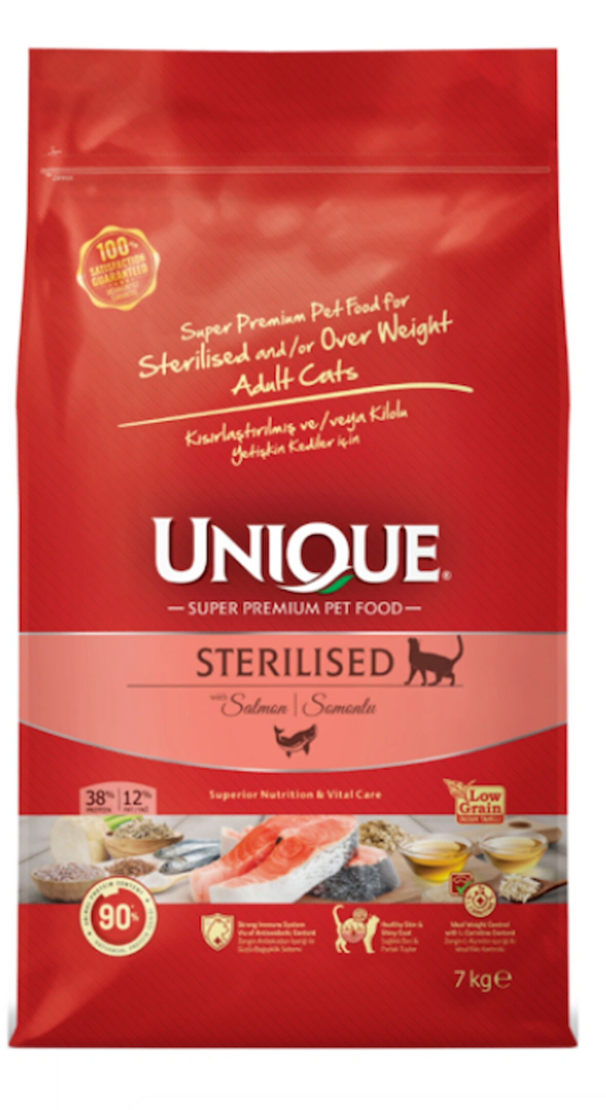 Unique Kısırlaştırılmış Kedi Maması Somonlu 7 kg