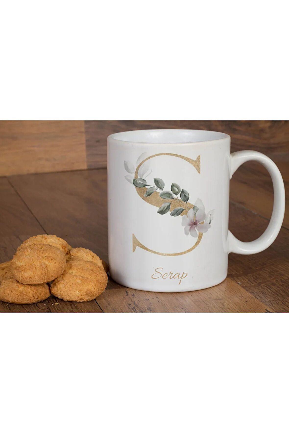 Kişiye Özel Harf  ve İsim Yazdırılabilir Baskılı Kupa Barkdak