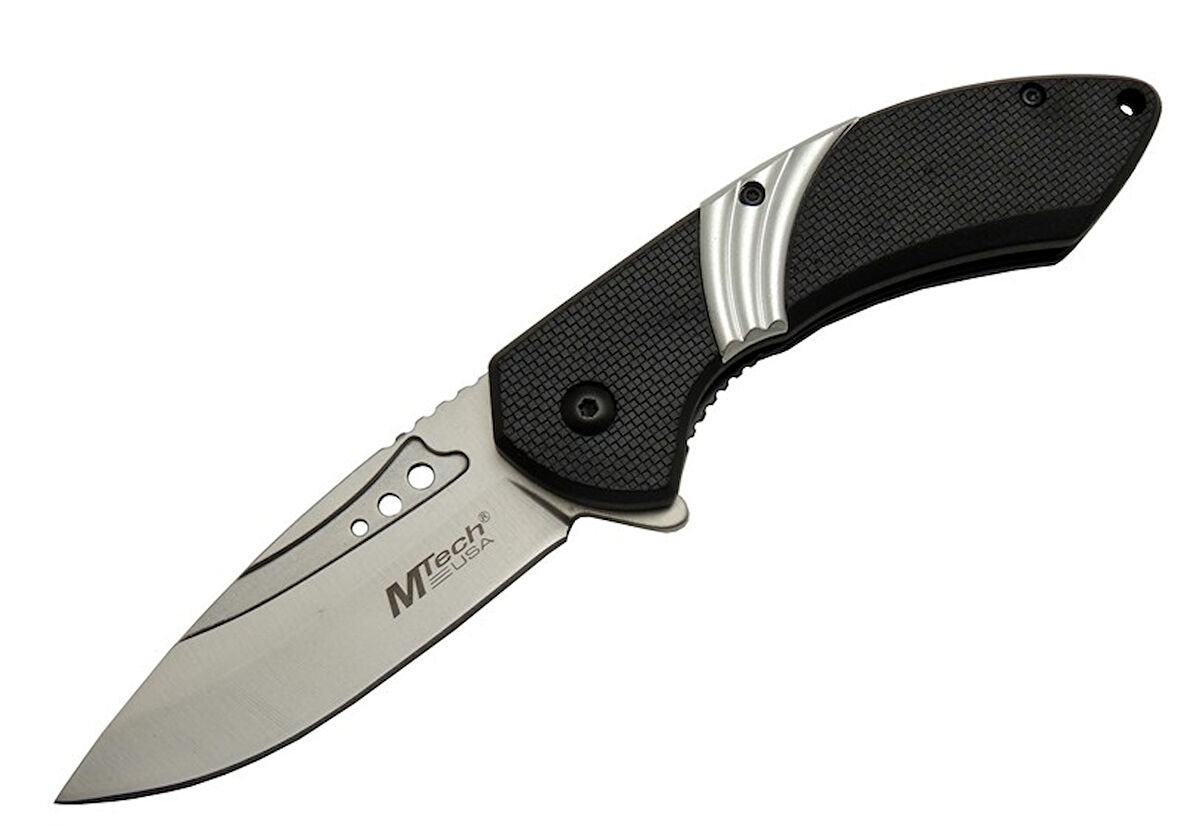 4214 Beyaz Kamp Çakı 20cm- Yarı Otomatik, Oluklu