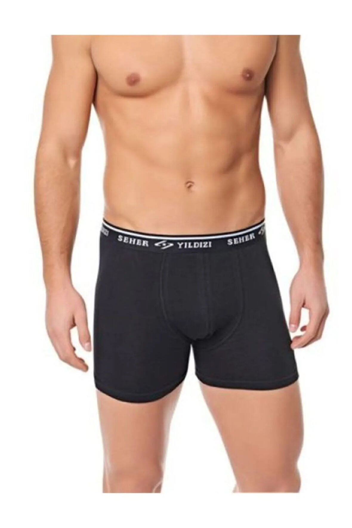 Erkek Siyah Likralı  Boxer 6'li Paket 0060