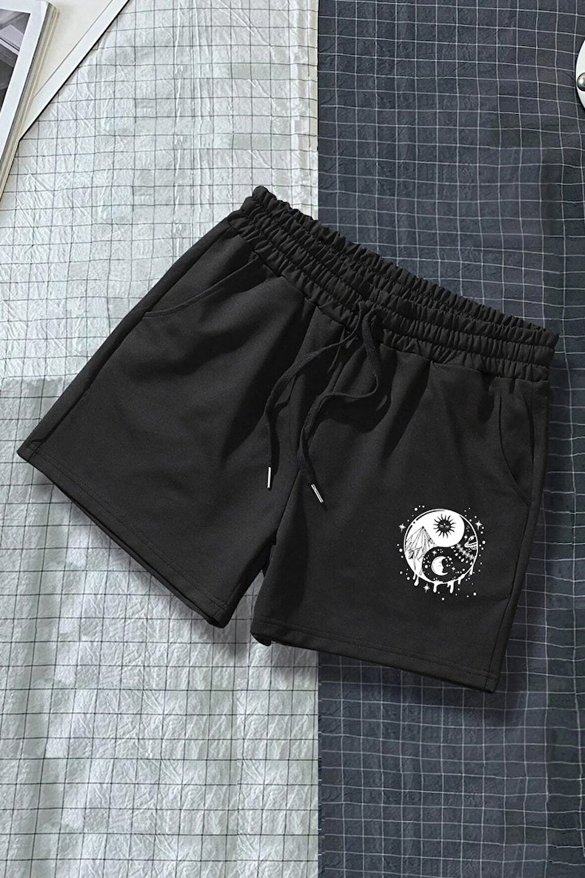 Uyguntarz Tasarım Baskılı Pamuk Unisex Penye Short