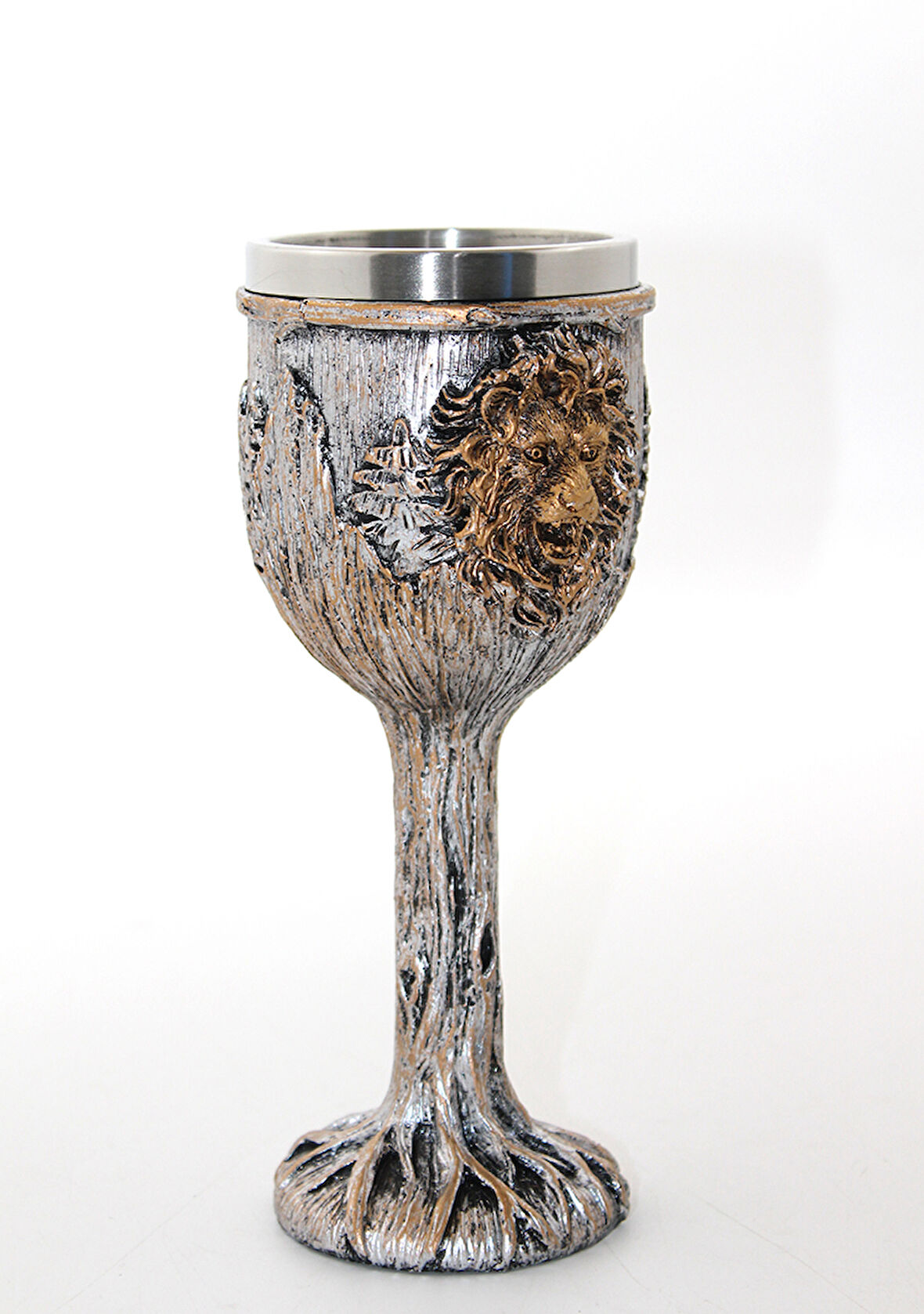 Paslanmaz Çelik Aslan Büstü Kadeh Bardak