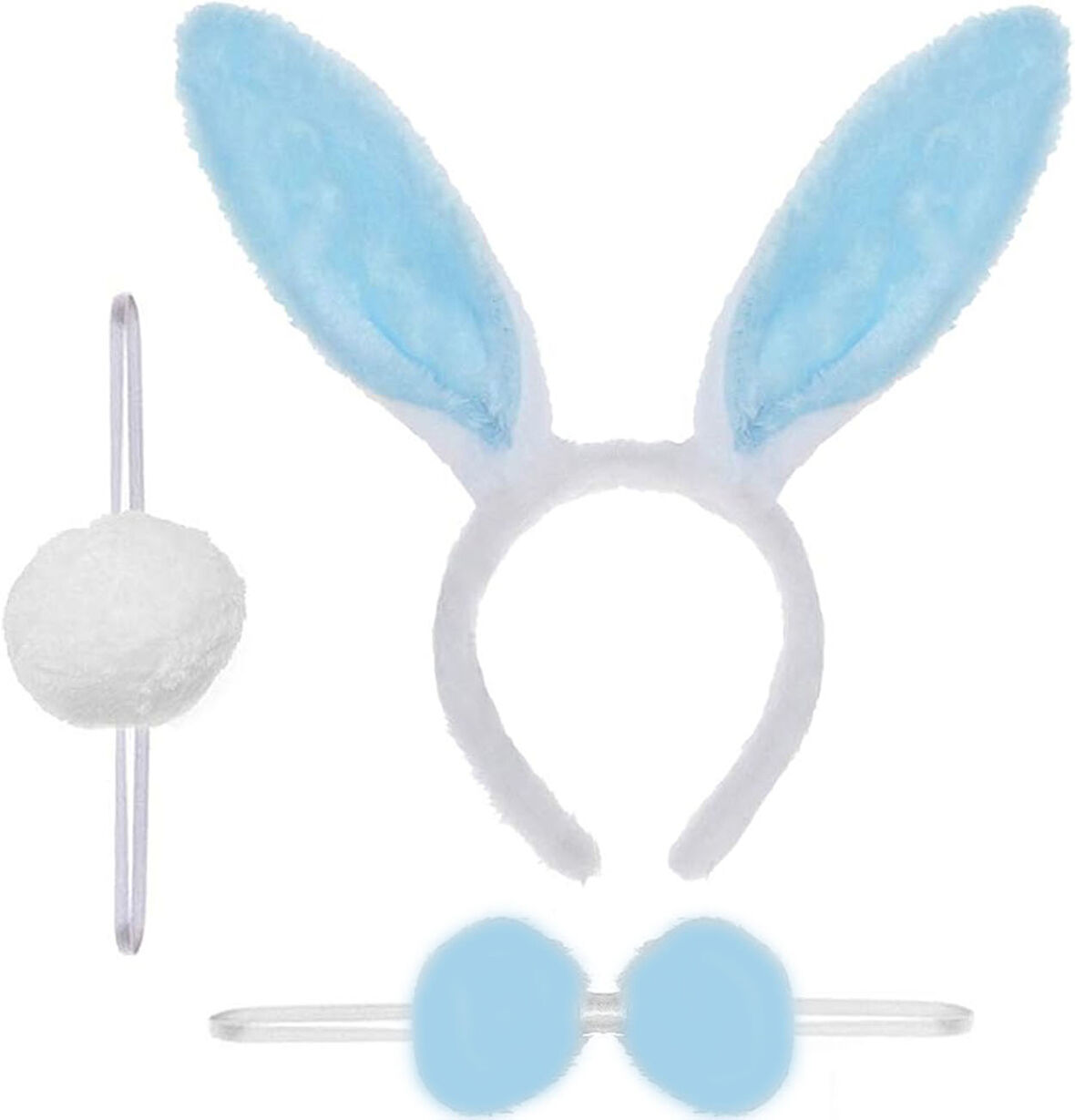 Tavşan Kostüm Seti Renk - Taç, Papyon, Ponpon, Kuyruk