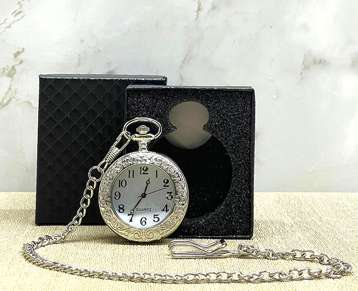 Özel Kutulu Gümüş Köstekli Saat