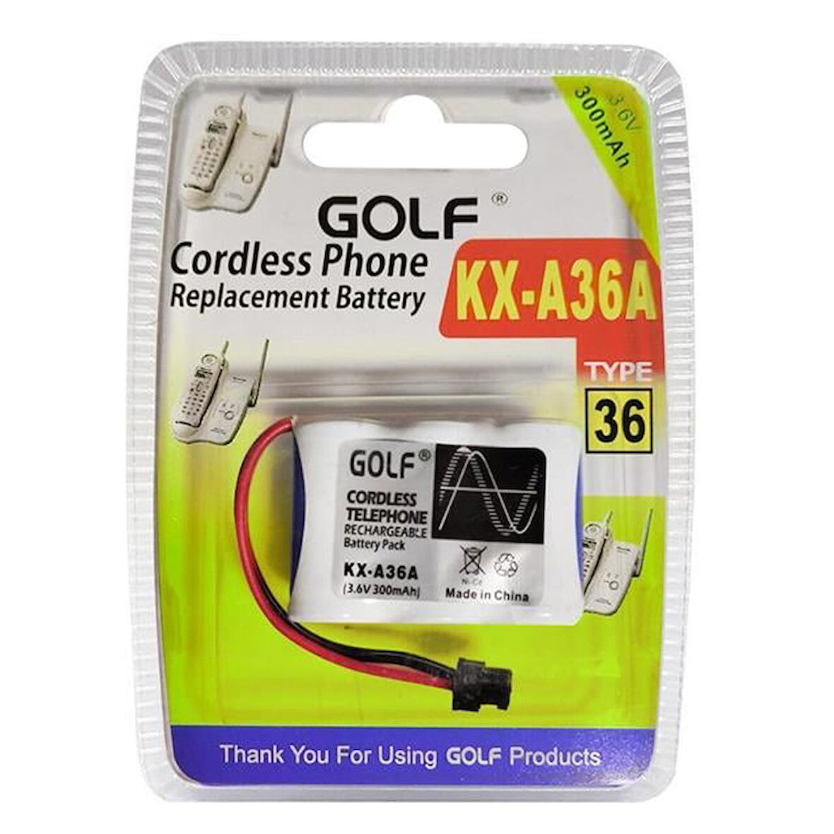 Gold Kx-A36A Nı-Cd Kısa Açık 3.6 Volt 300Mah Telsiz Telefon Pili