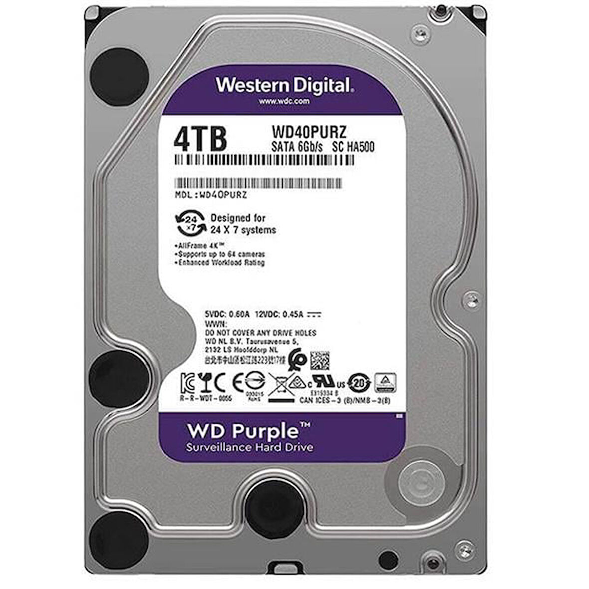 Western Digital Purple Wd40Purz 4 Tb Sata 6Gb/S 7/24 Güvenlik Harddisk