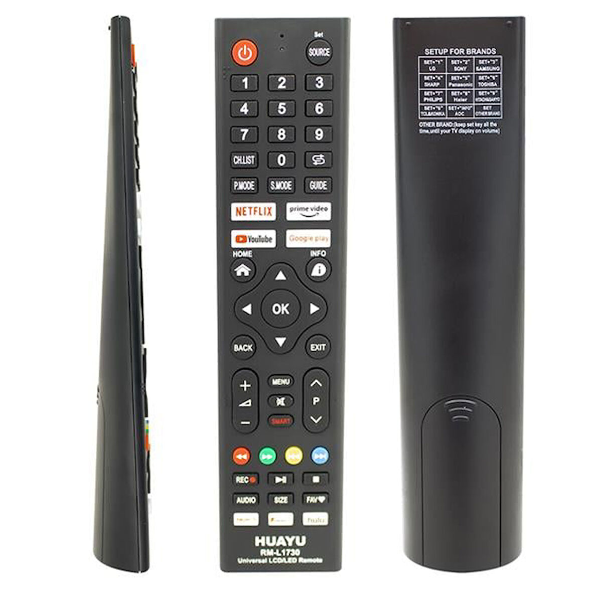 Huayu Rm-L1730 Netflix-Youtube-Prime Video-Google Play Tuşlu Universal Lcd Led Tv Kumandası
