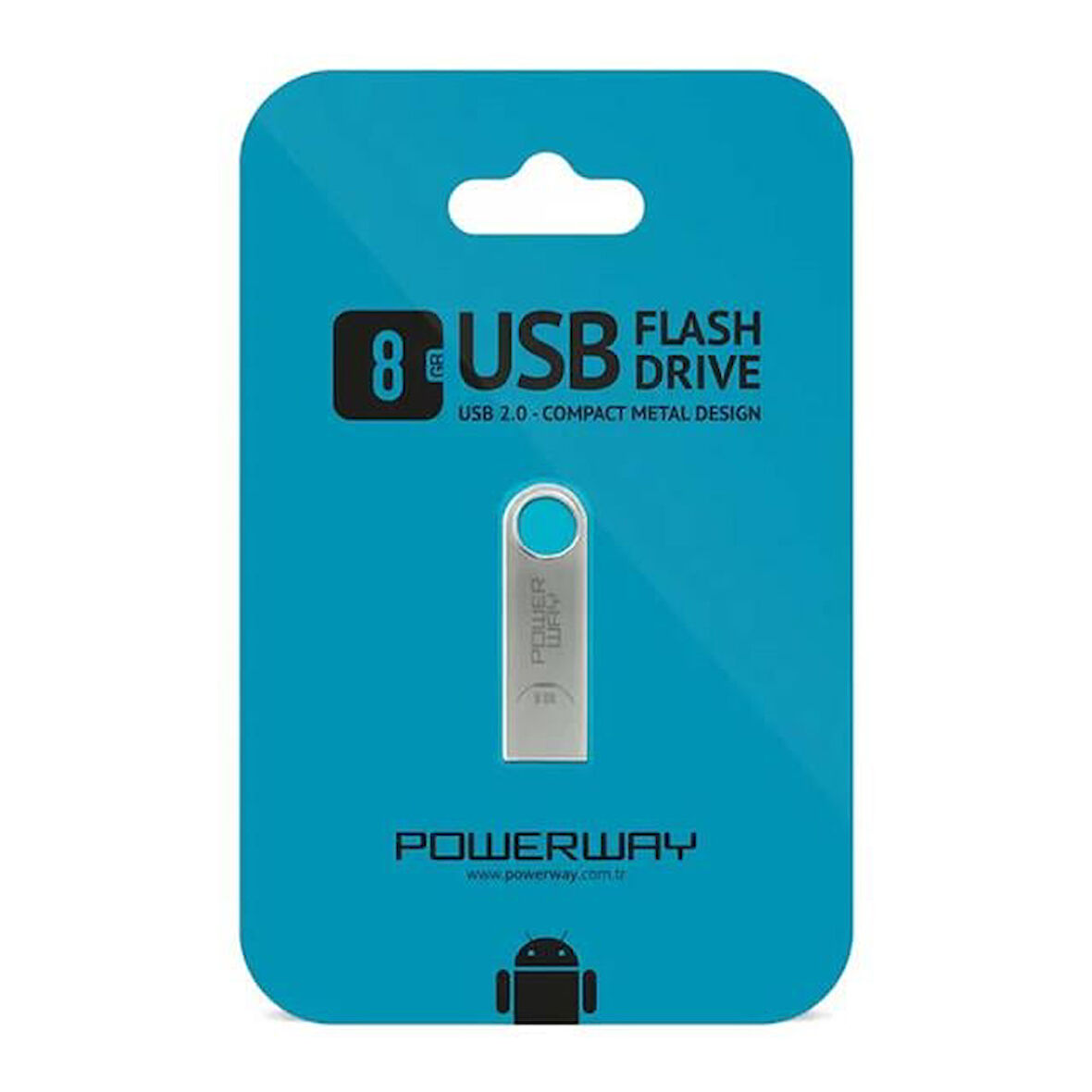 ﻿Powerway Pw-8Gb 8 Gb Usb 2.0 Mini Metal Flash Bellek