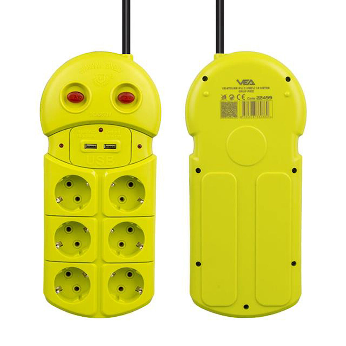 Vea Ve-970Usb 6'Lı 2 Usb'Li 1.5 Metre Grup Priz