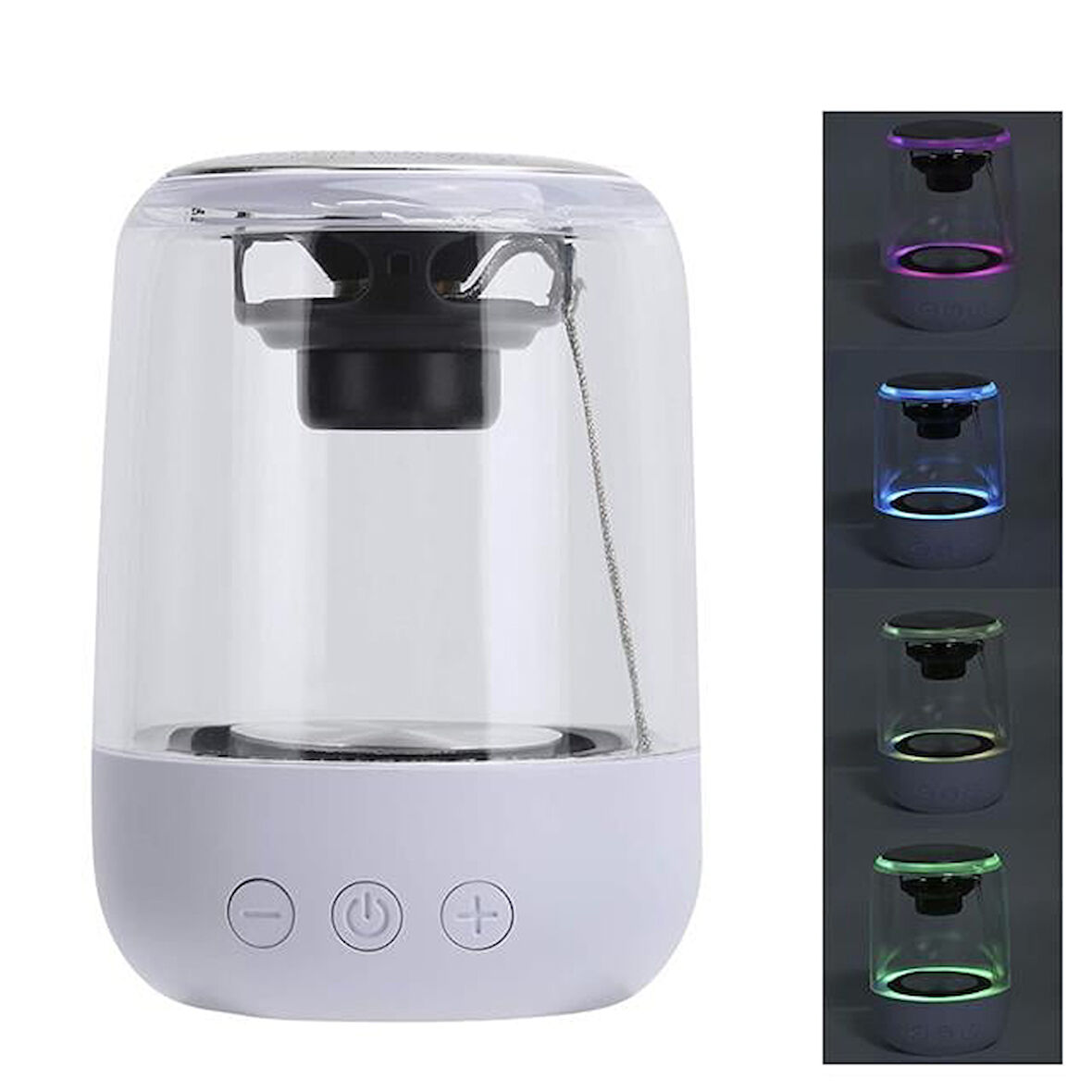 Magicvoice Mv-24696 600 Mah Taşınabilir Rgb Mikrofonlu Aux-Tf-Bluetooth 3 Watt Hoparlör (Beyaz)