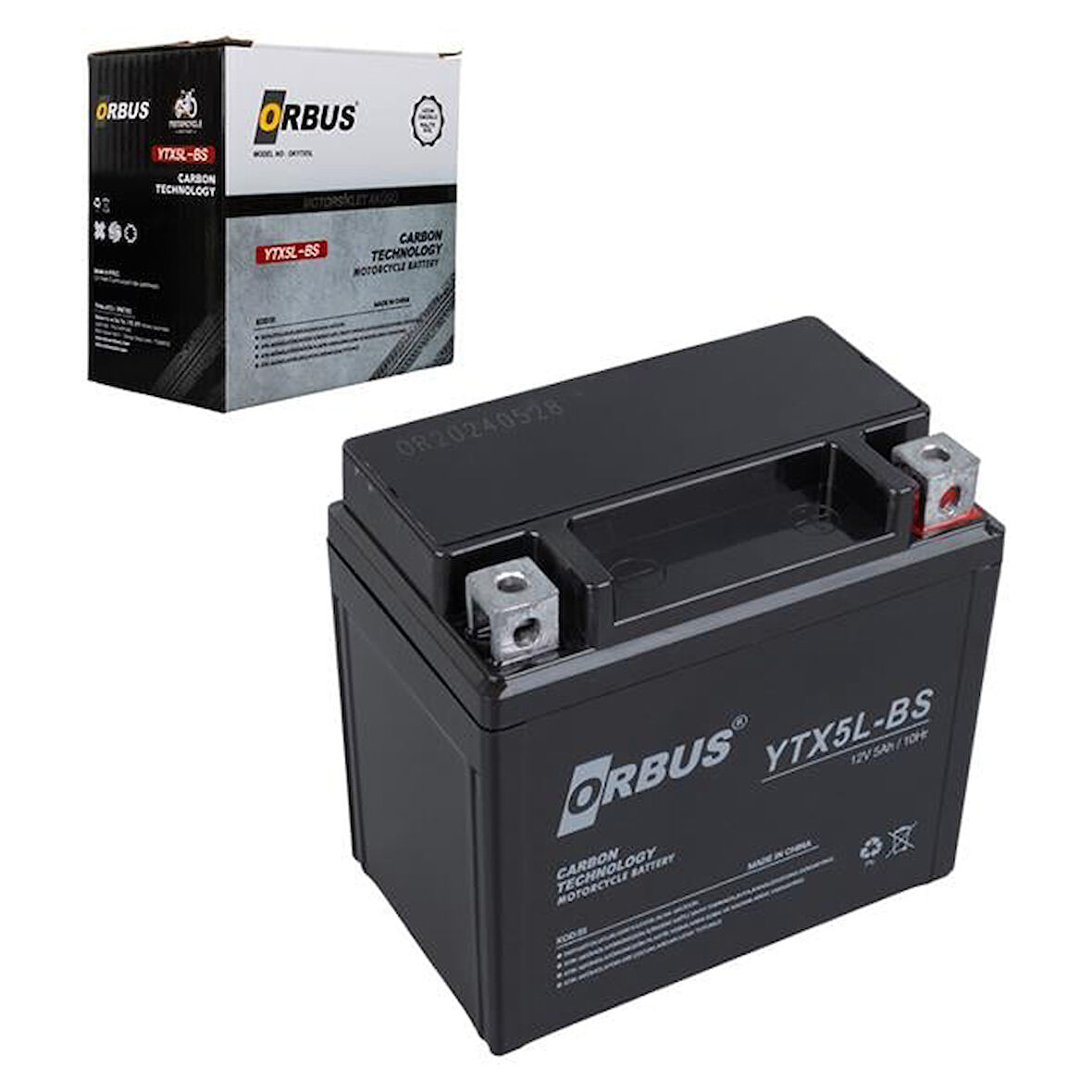 Orbus Ytx5L-Bs 12V 5A Motosiklet Aküsü (114 X 70 X 106 Mm) (1.8Kg)
