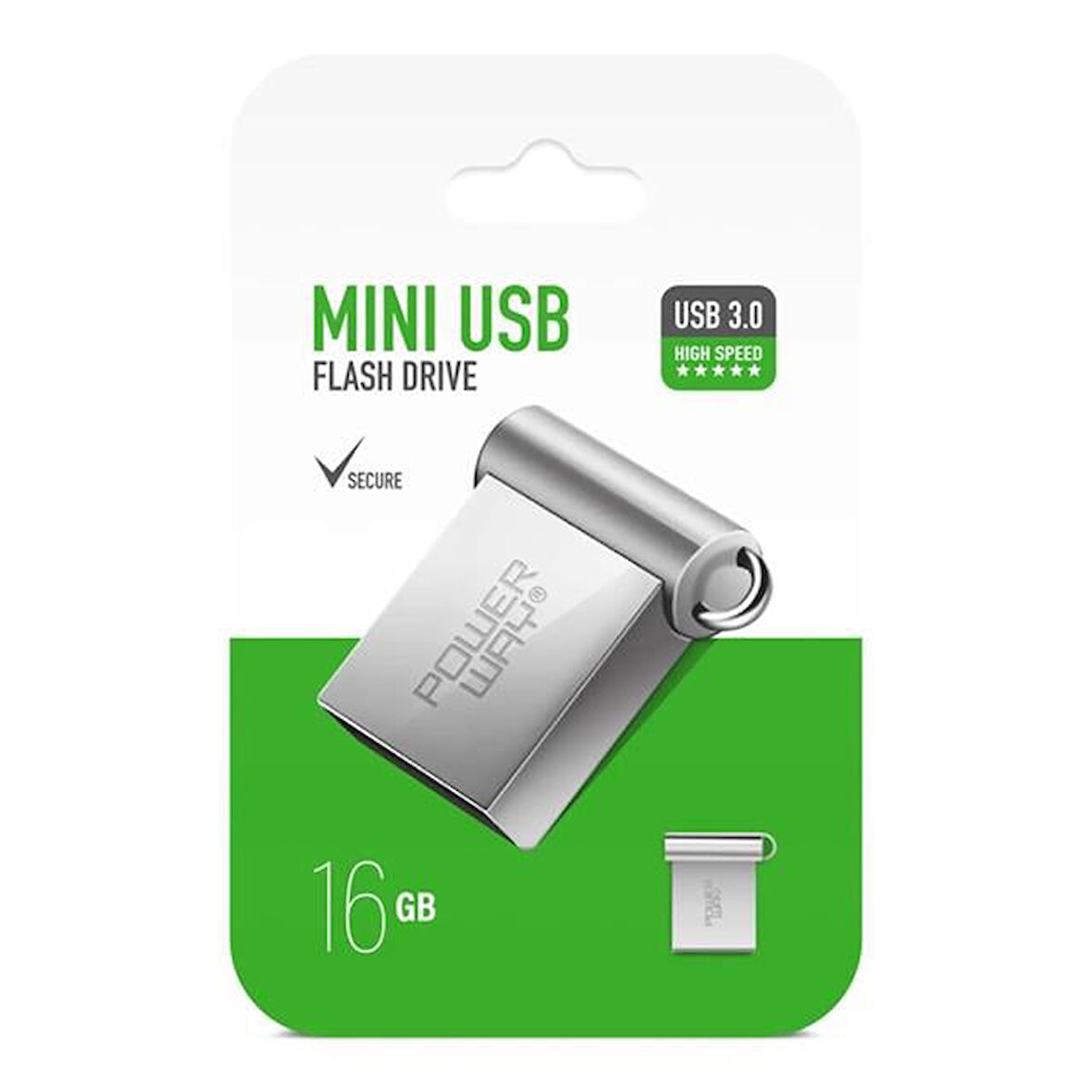 Powerway 16Gb Usb 3.0 Metal Mini Flash Bellek