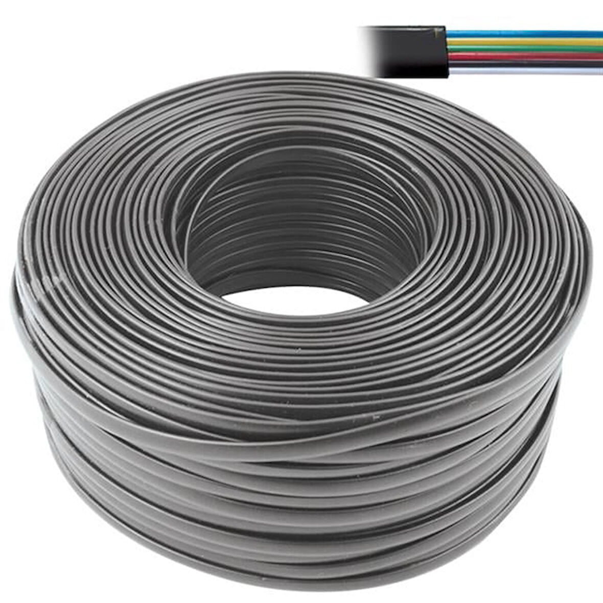 Artar 6'Lı Flat (Köken) Telefon Kablosu 100 Metre