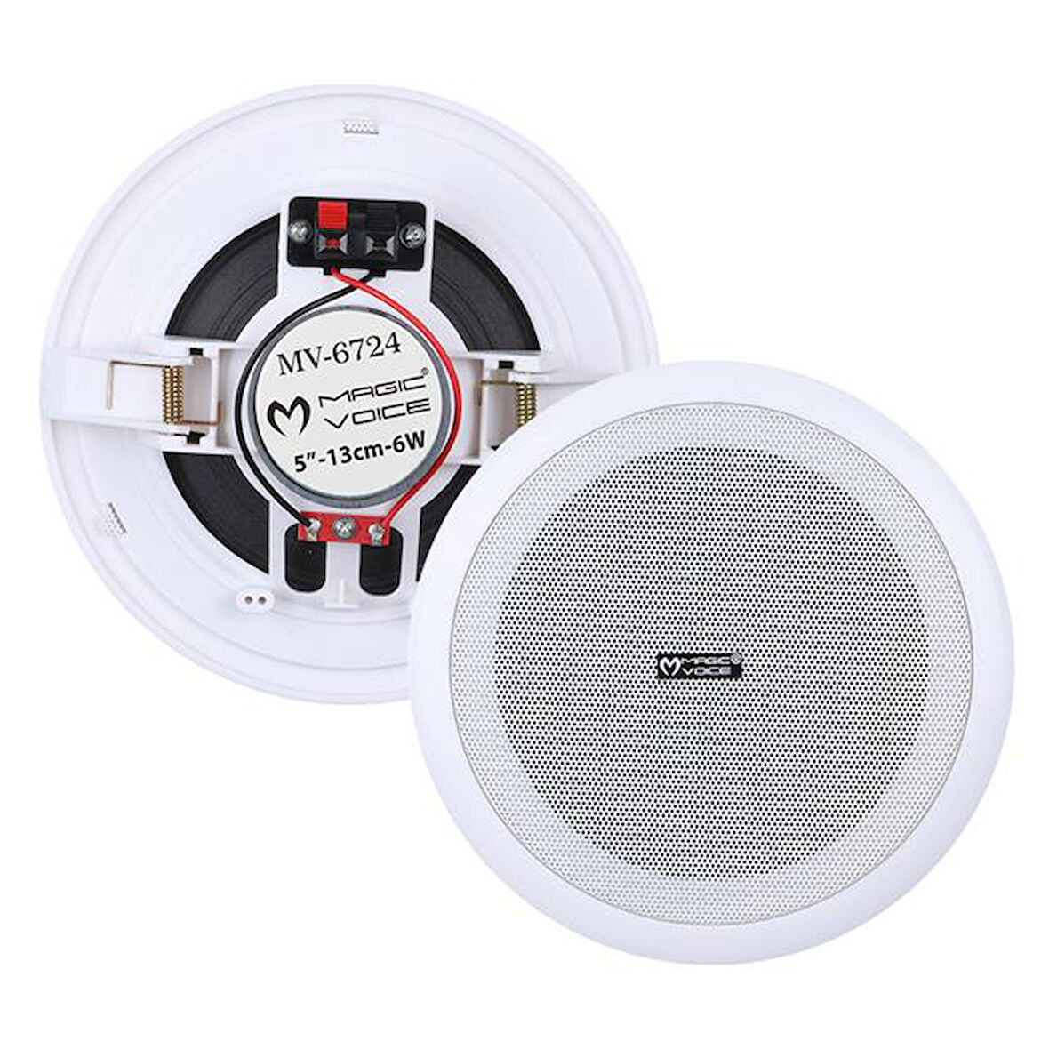 Magicvoice Mv-6724 13 Cm 6 Watt 8 Ohm 5" Beyaz Trafosuz Alçıpan Hoparlör