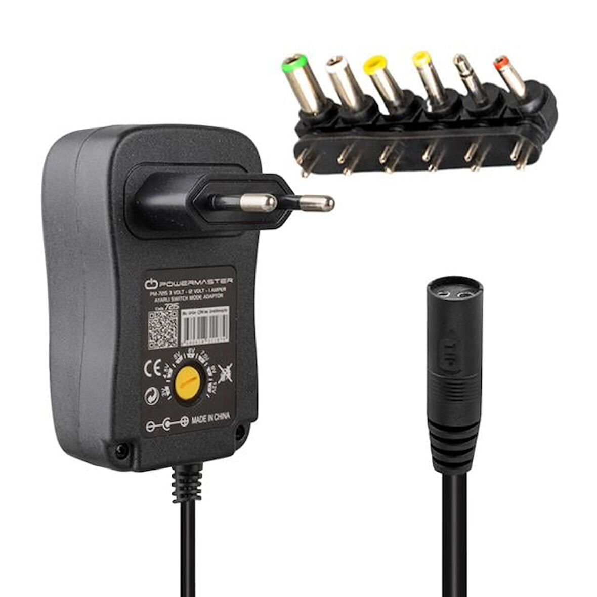 Pm-7215 3 Volt - 12 Volt - 1 Amper - 30 Watt Çok Uçlu Ayarlı Switch Mode Adaptör