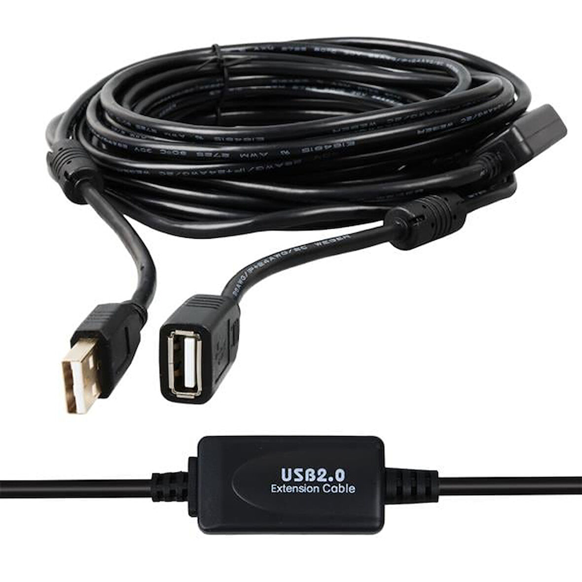 Pm-11955 Usb 2.0 Siyah Chipset 10 Metre Usb Uzatma Kablosu