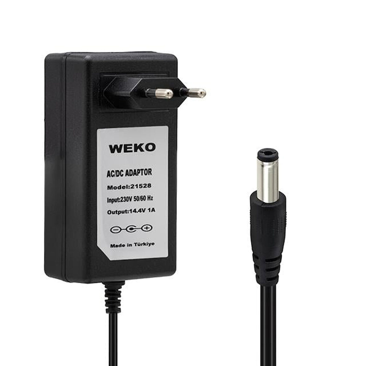 Weko 14.4 Volt - 1 Amper 5.5*2.5 Uçlu Plastik Işıklı Kasa Priz Tip Adaptör